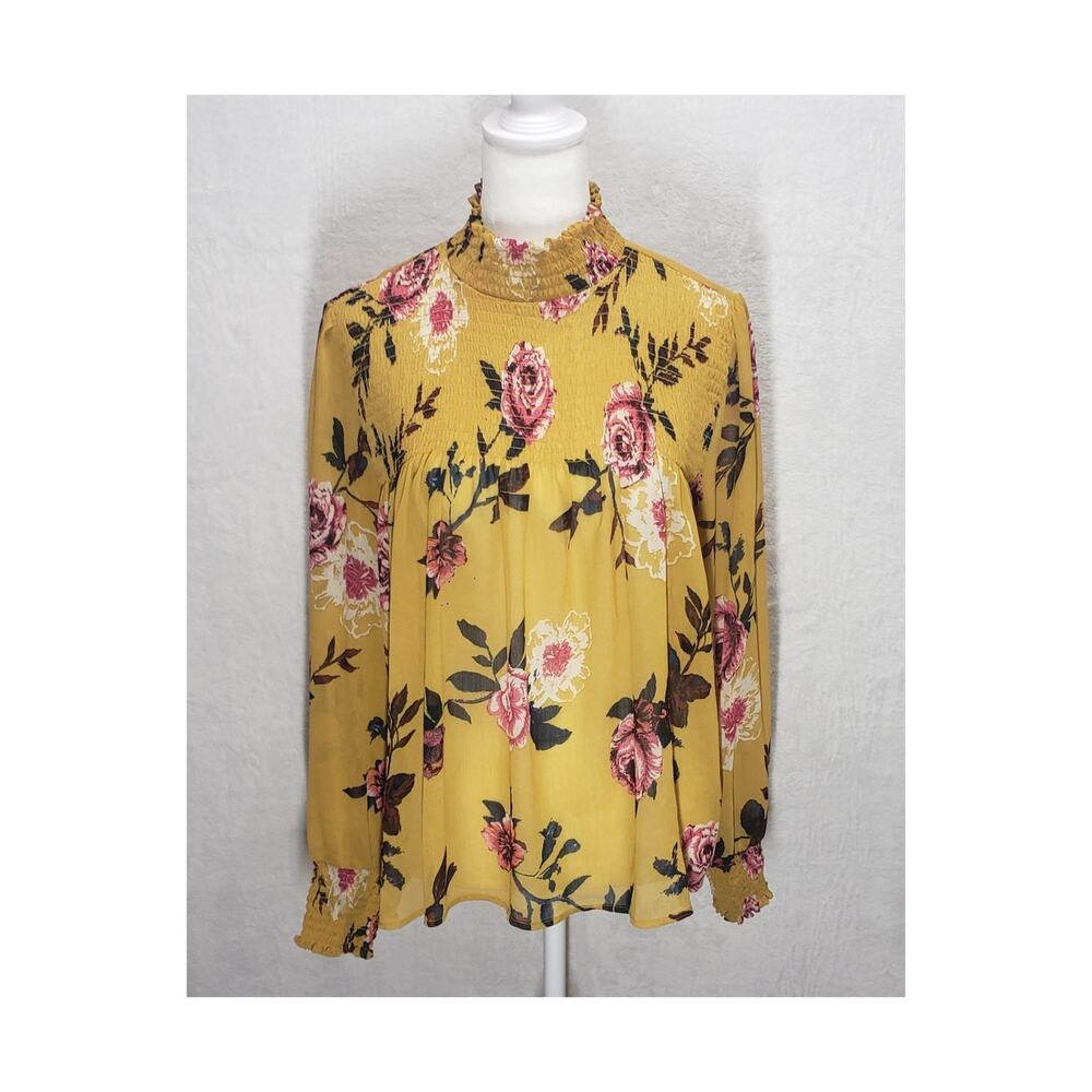 Living Doll LA Smocked Floral Top S-M Boho Cottagecore Fairycore Blouse
